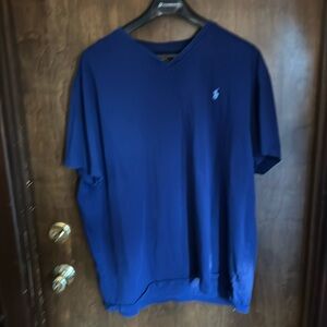 V-neck polo shirt blue on blue in good condition extra extra large